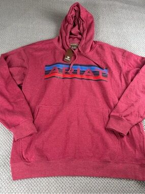 Ariat Maroon Pullover Hoodie with Striped Logo